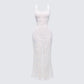 Nayela White Mesh Maxi Dress product front