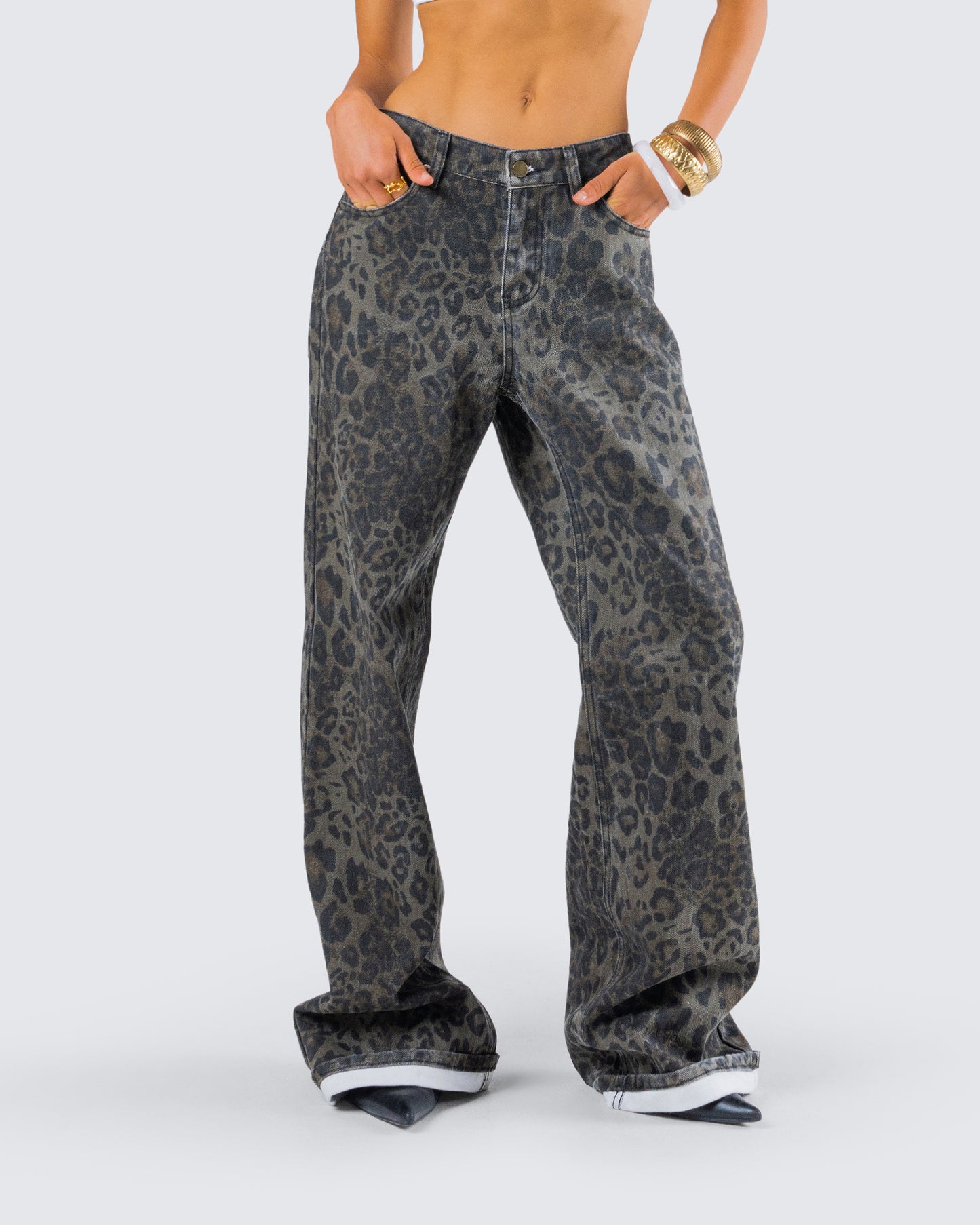 Nerida Leopard Mid Rise Pant