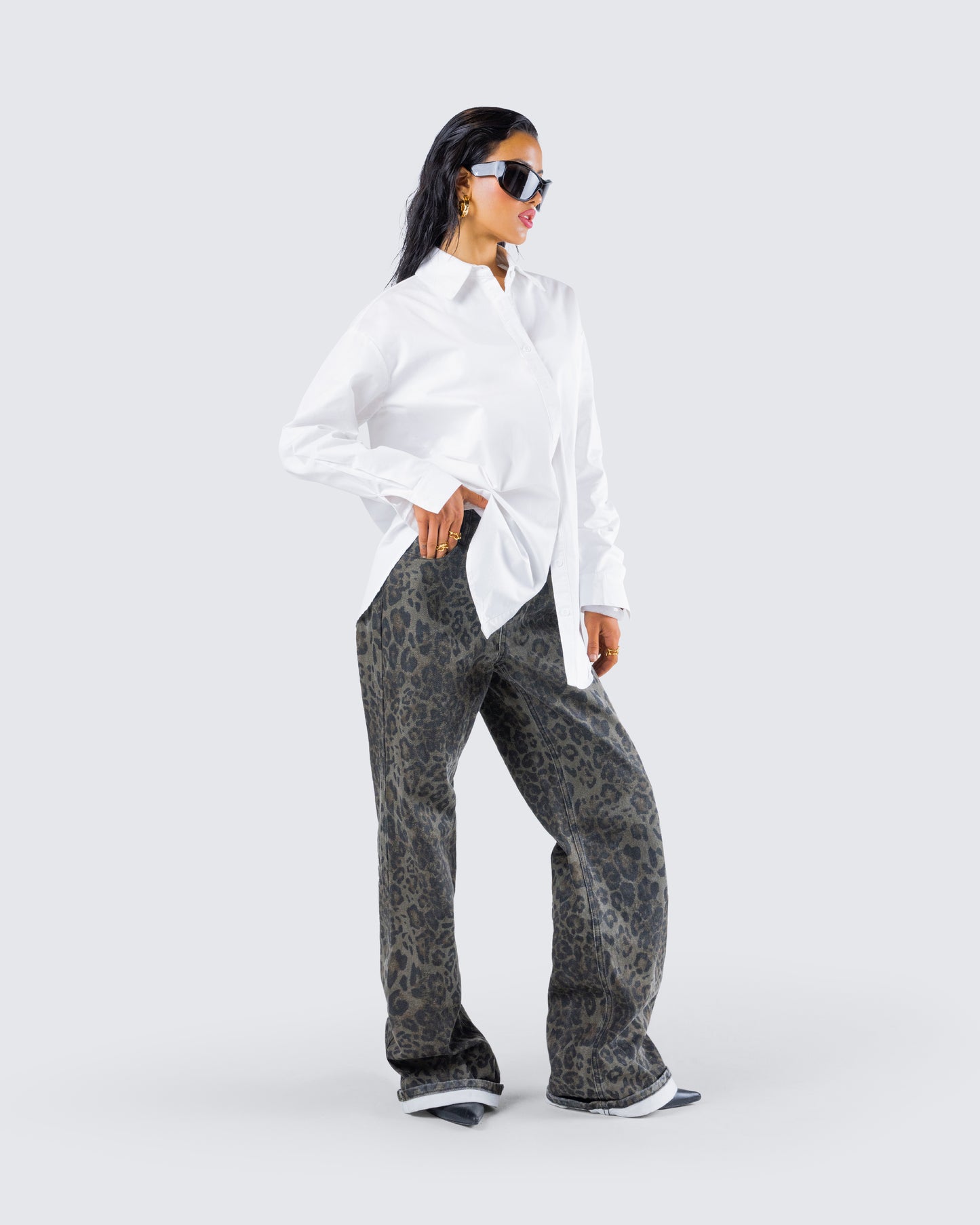 Nerida Leopard Mid Rise Pant