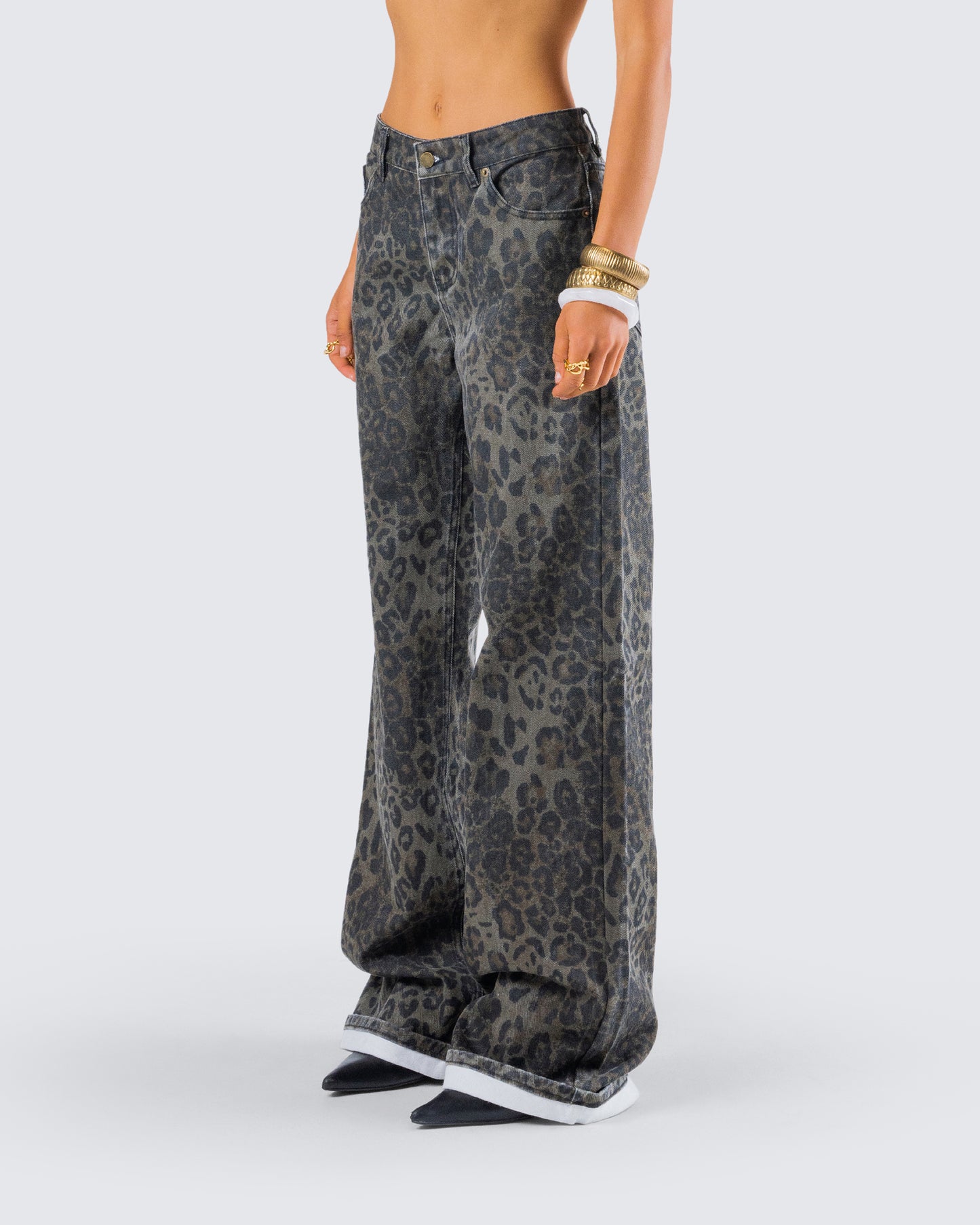 Nerida Leopard Mid Rise Pant