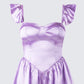 Nett Lavender Satin Ruffle Romper