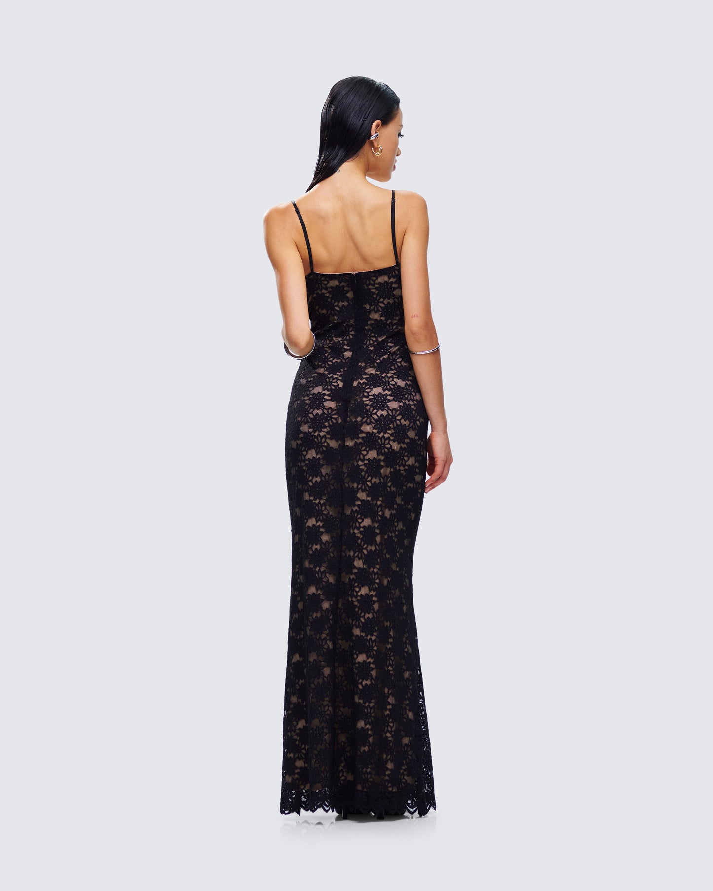 Nevaeh Black Lace Maxi Dress