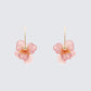 Neveah Pink Flower Hoop Earrings