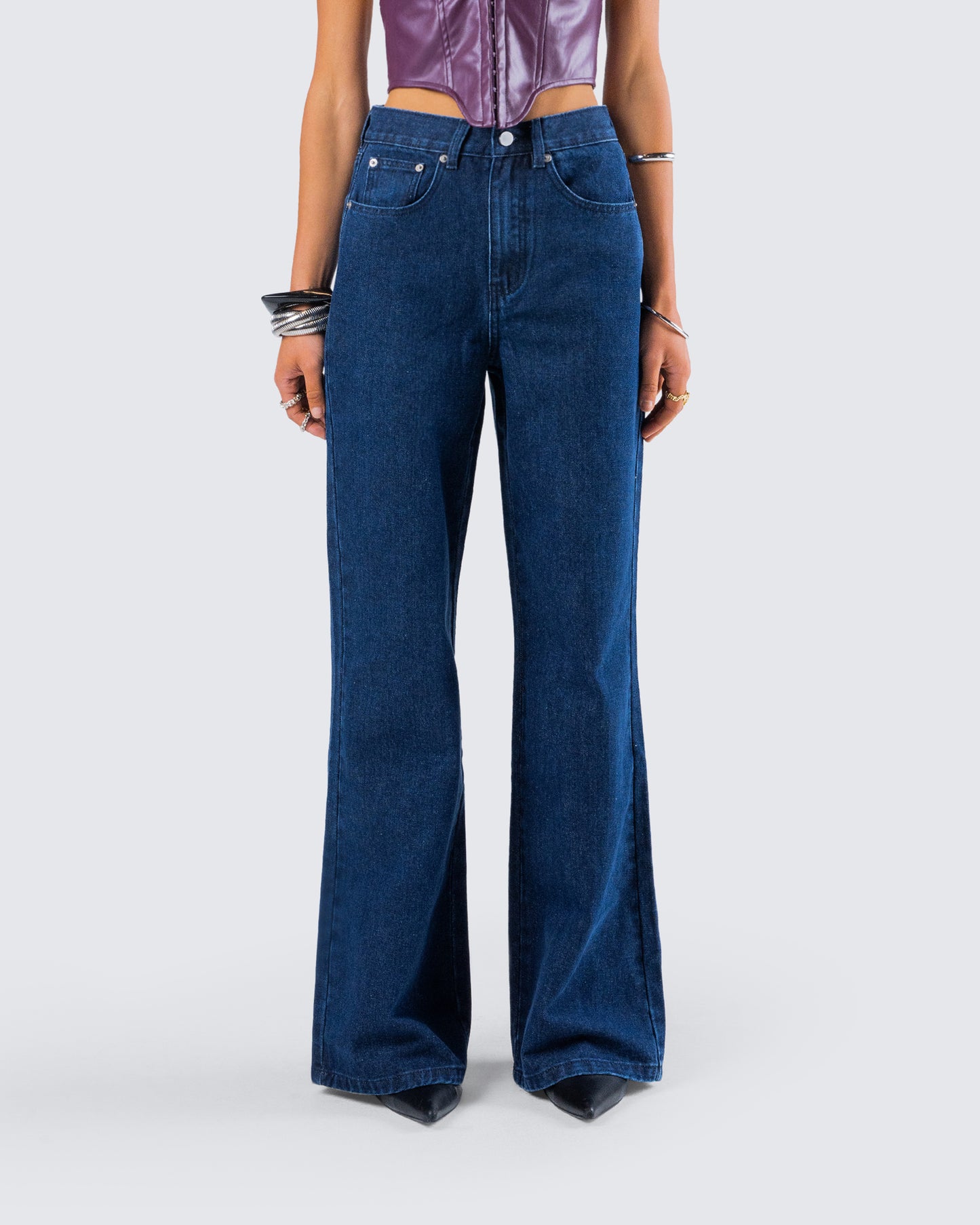 Nia High Waisted Dark Blue Jean