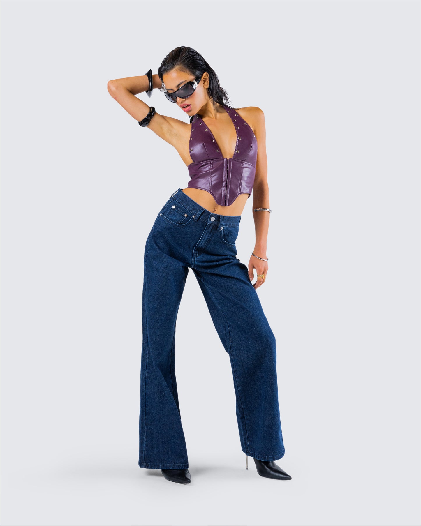 Nia High Waisted Dark Blue Jean