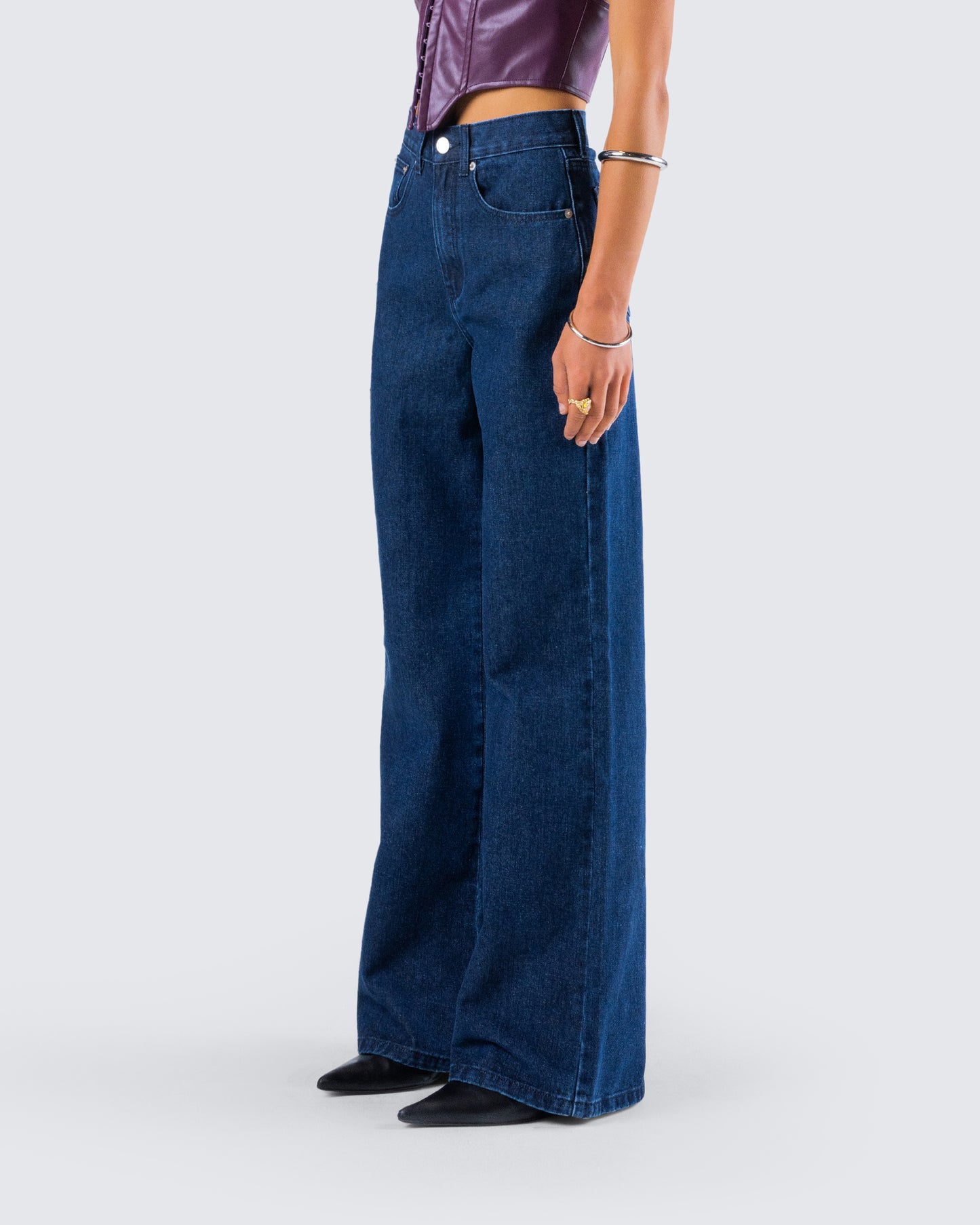 Nia High Waisted Dark Blue Jean