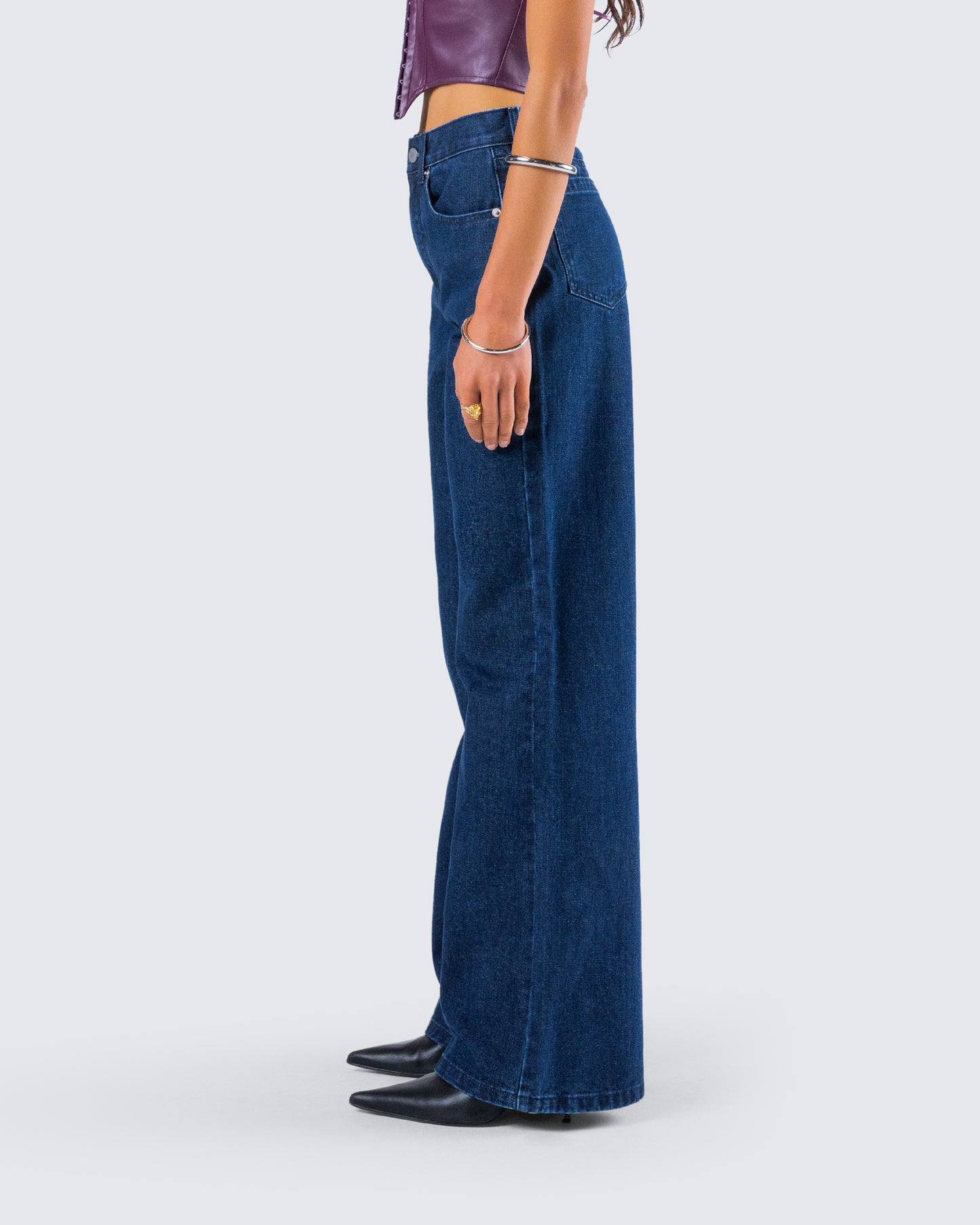 Nia High Waisted Dark Blue Jean