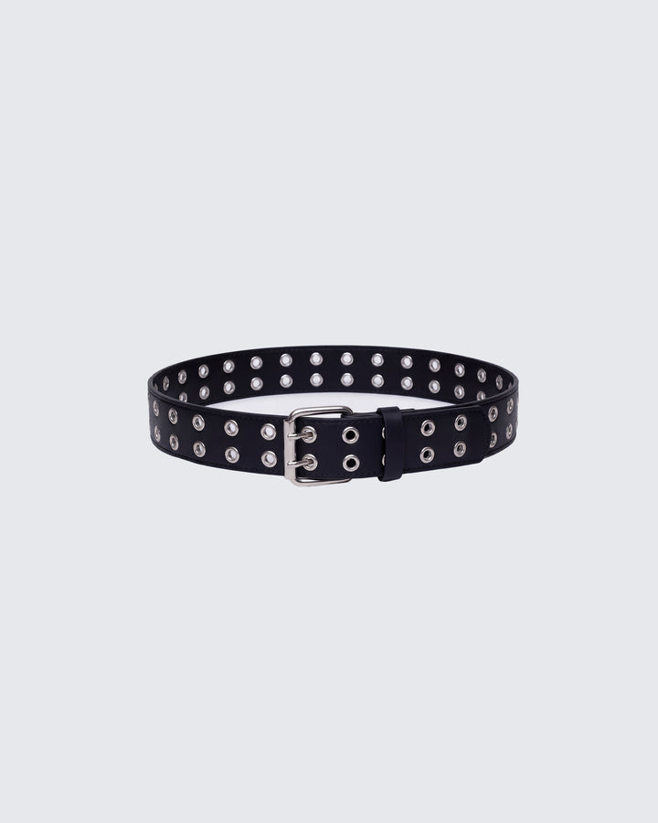 Nico Black Double Eyelet Belt