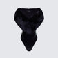 Nina Black Fur Trim Bodysuit product front