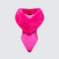Nina Pink Fur Trim Bodysuit product front