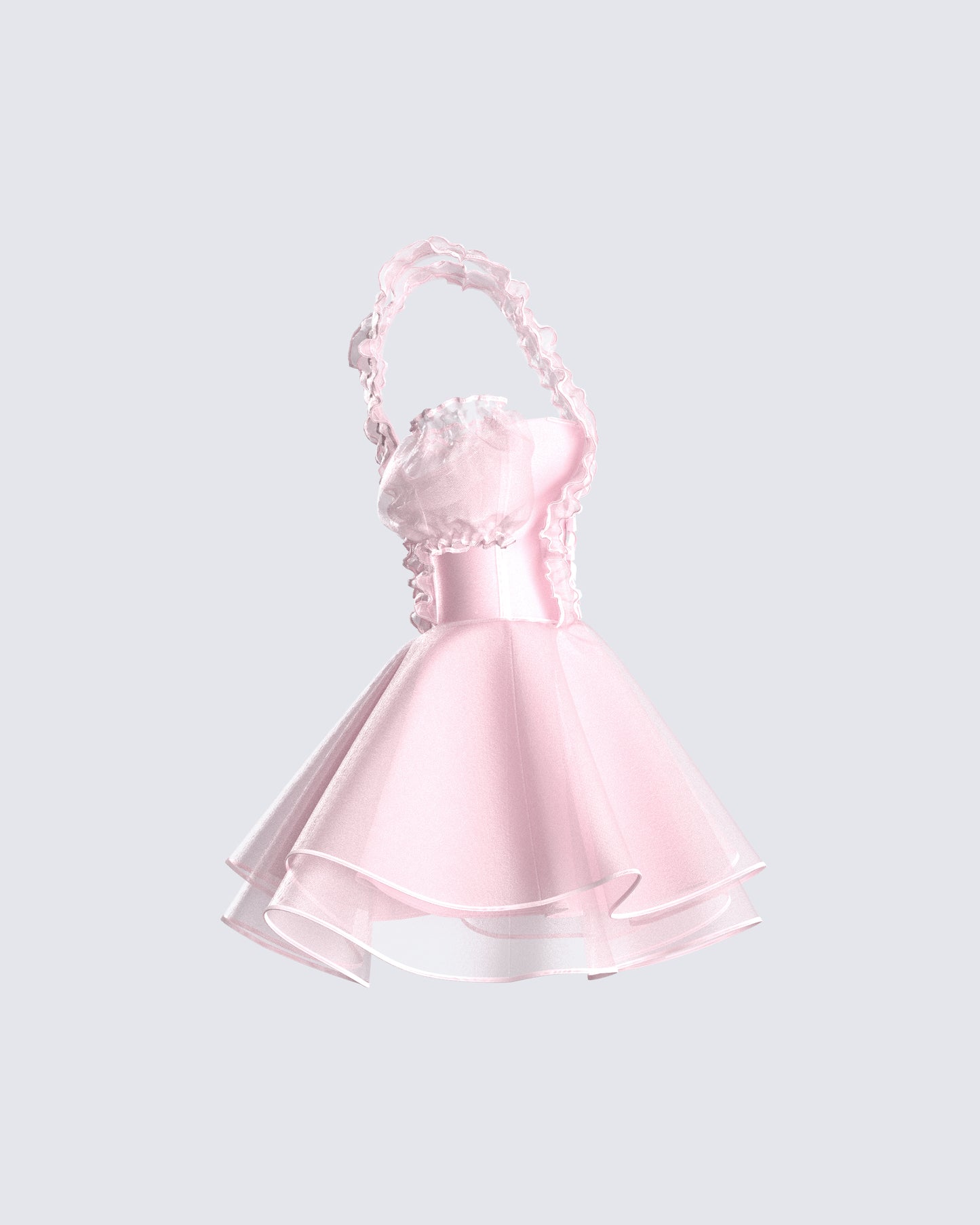 Nini Pink Organza Ruffle Dress