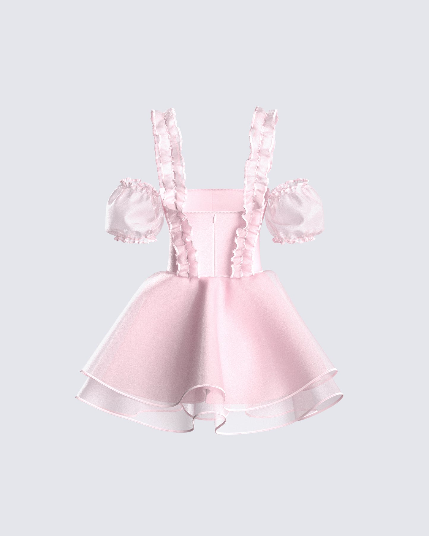 Nini Pink Organza Ruffle Dress