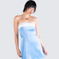 Nivi Blue Banded Satin Mini Dress