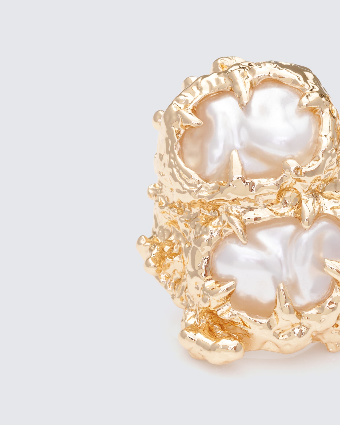 Noelis Gold Molten Pearl Ring