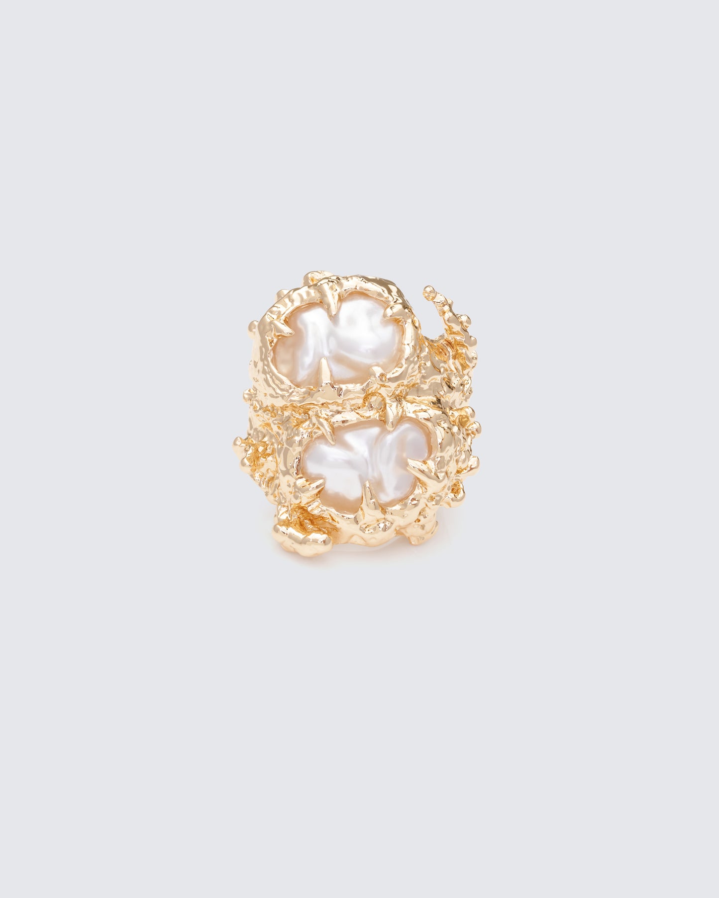 Noelis Gold Molten Pearl Ring