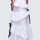 Noura White Poplin Tiered Maxi Skirt
