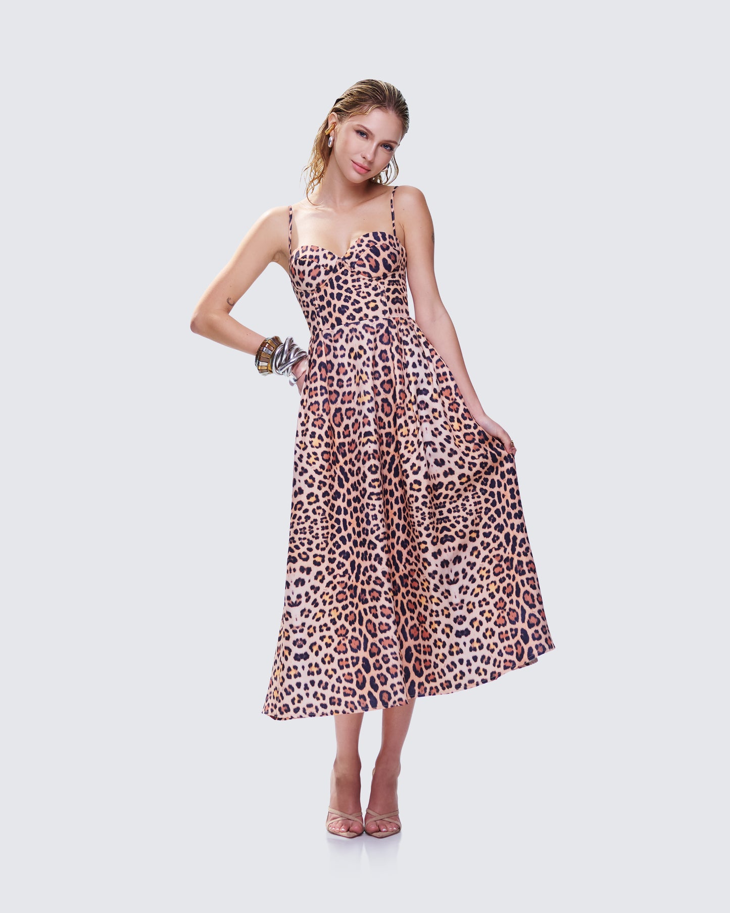 Novella Leopard Print Midi Dress