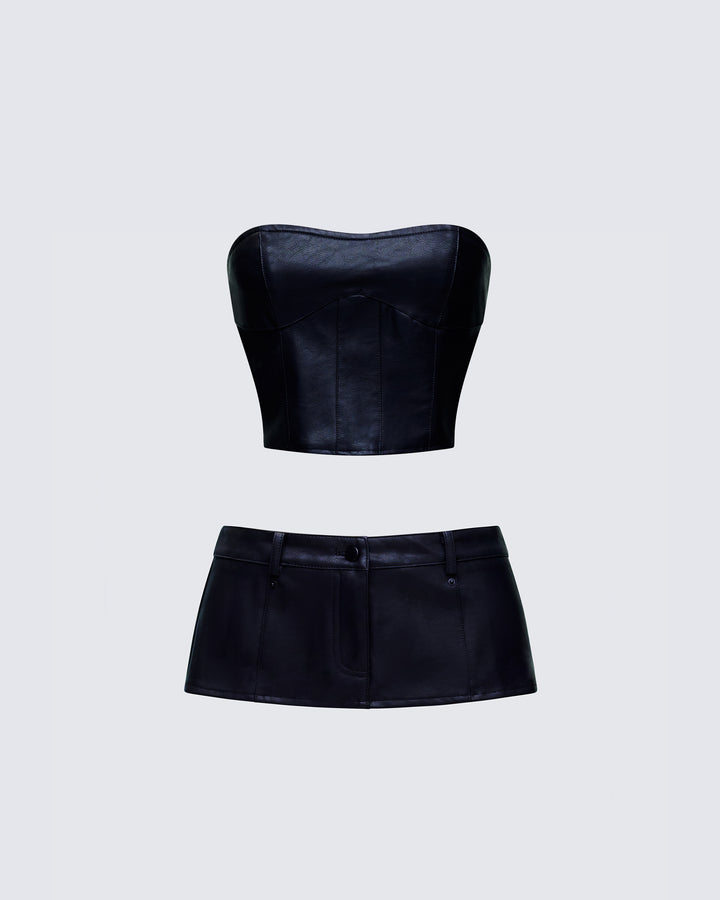 Novia Black Leather Set product front