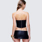 Women's black corset top close-up detail – FINESSE