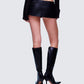Novia Black Vegan Leather Mini Skirt