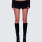 Novia Black Vegan Leather Mini Skirt model front
