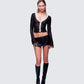 Novia Black Vegan Leather Mini Skirt