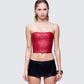 Women's red corset top front view – FINESSE