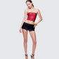 Women's red corset top alternate angle – FINESSE