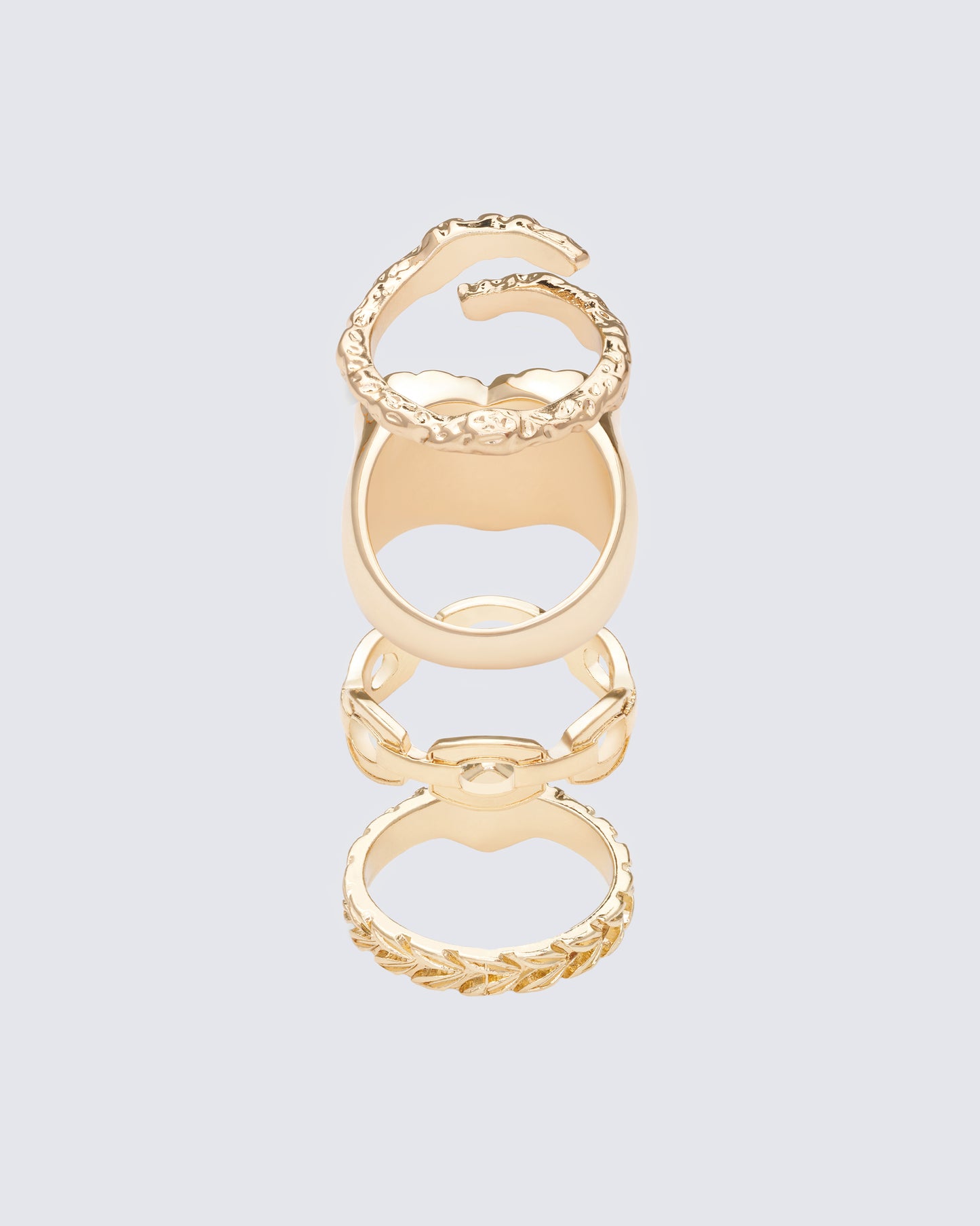 Nuala Gold Ring Set - 4 Pack
