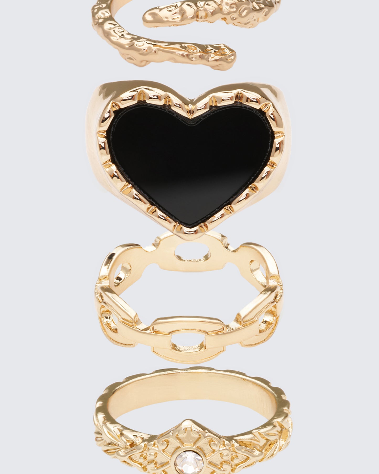 Nuala Gold Ring Set - 4 Pack
