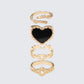 Nuala Gold Ring Set - 4 Pack