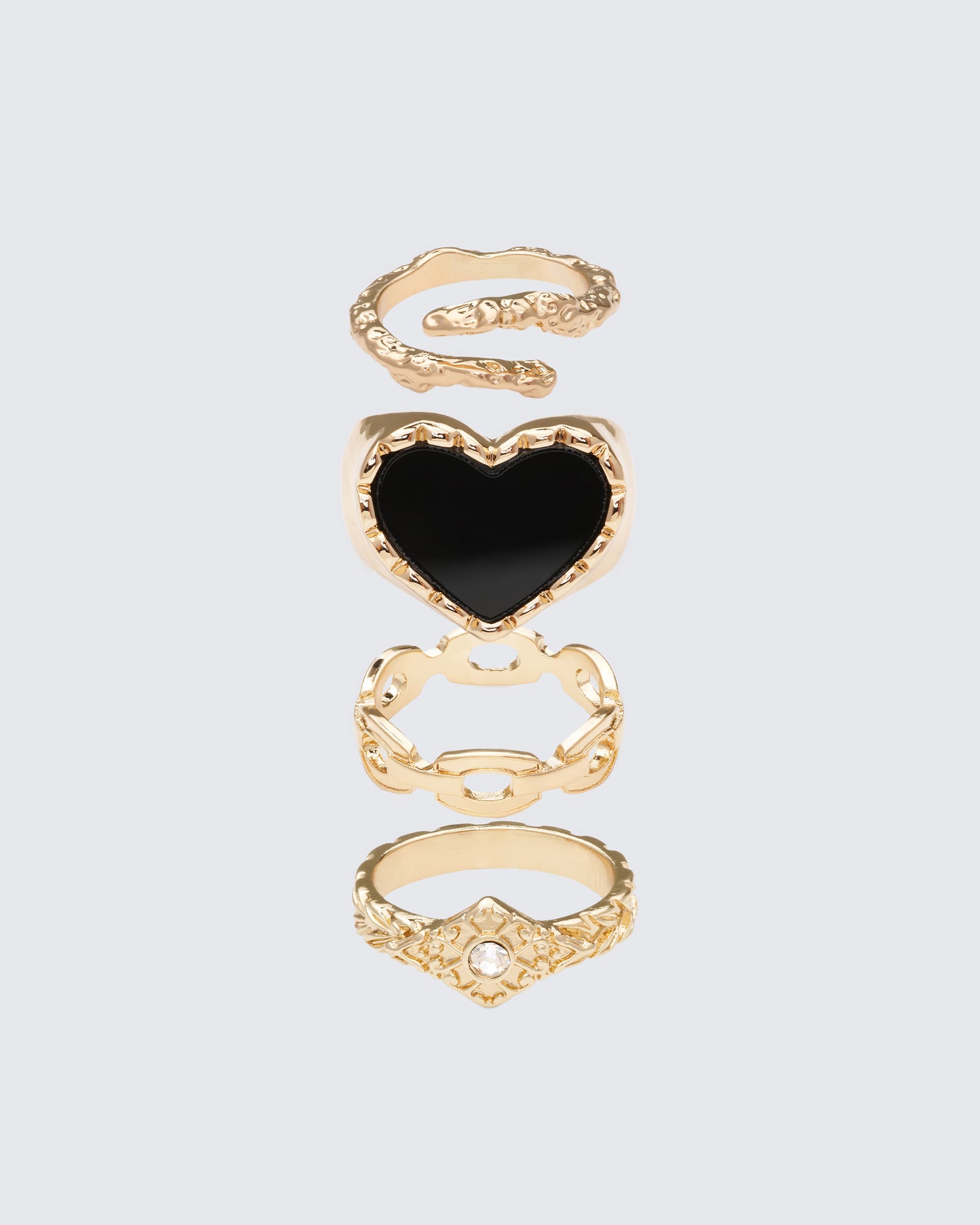 Nuala Gold Ring Set - 4 Pack