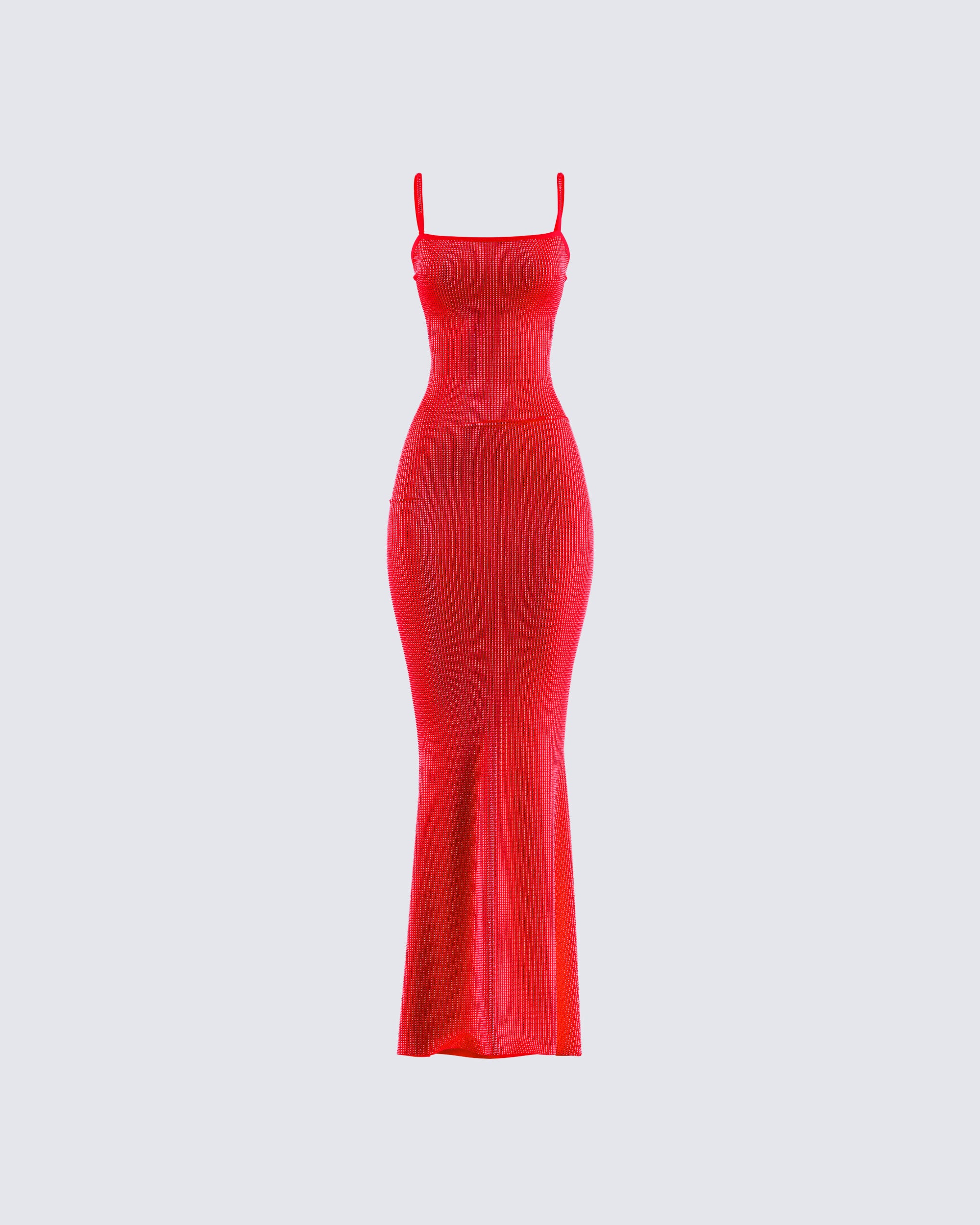 Numa Red Rhinestone Gown – FINESSE