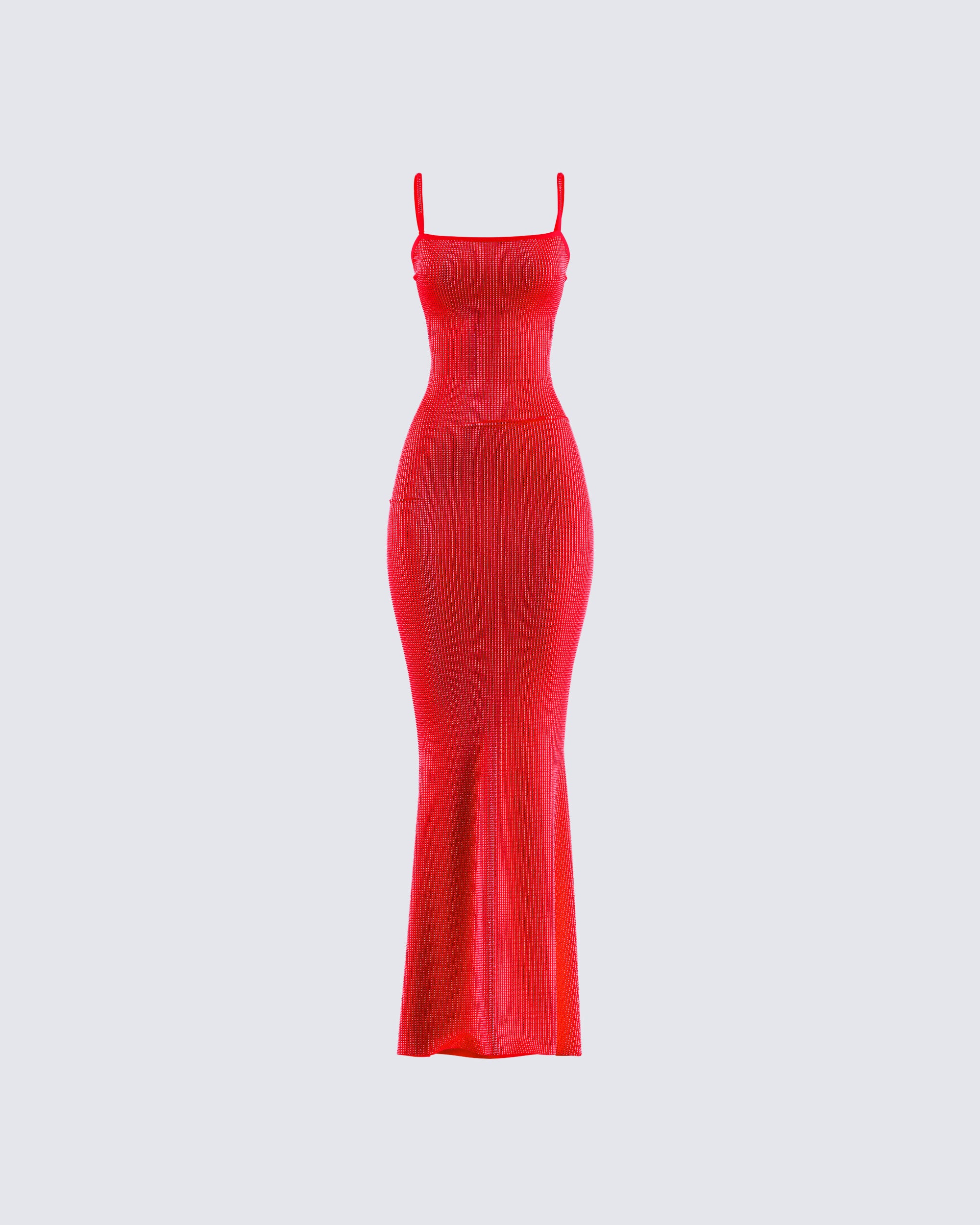 Numa Red Rhinestone Gown