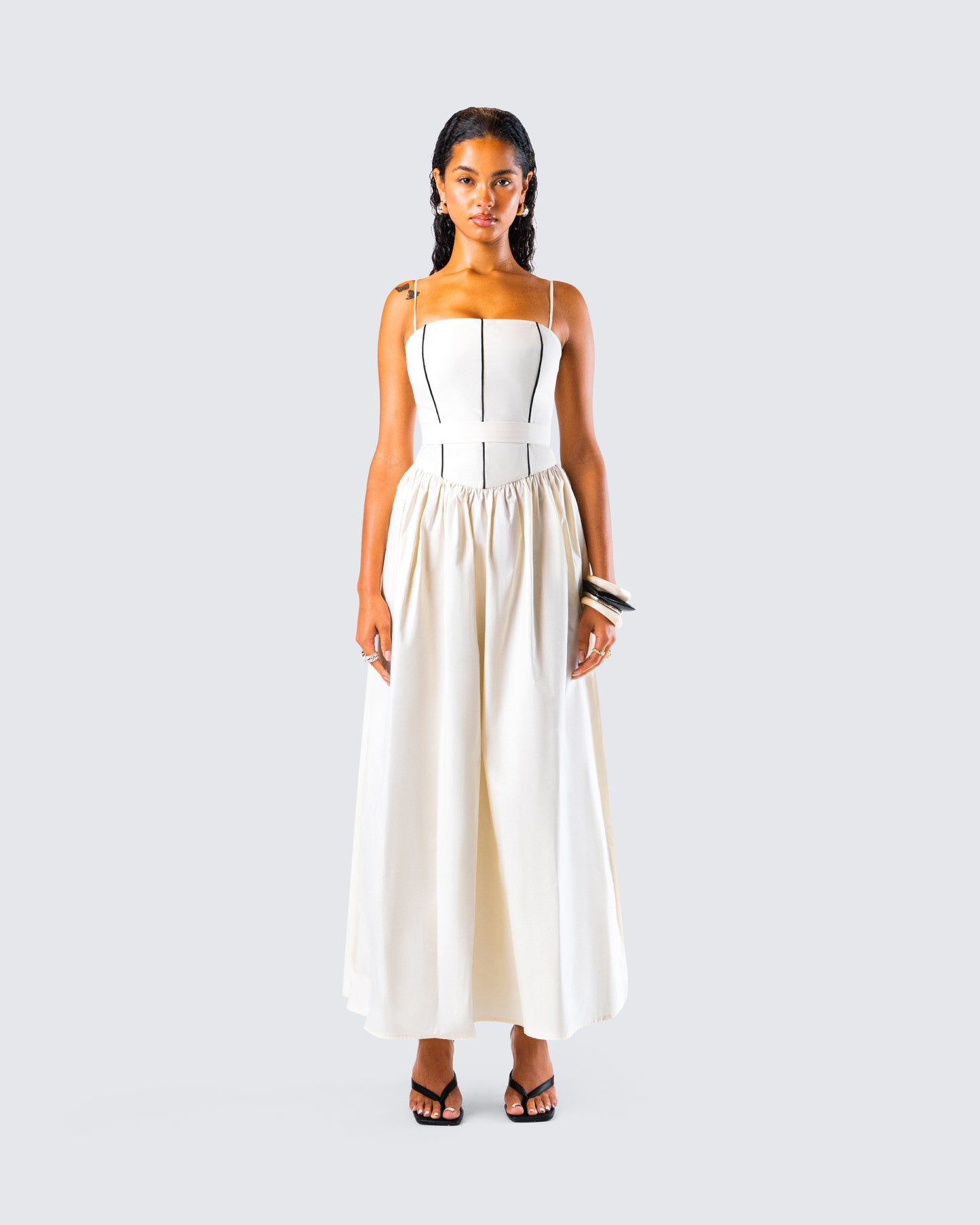 Nya Ivory Cotton Maxi Dress