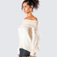 Nyx Ivory Off Shoulder Sweater Top