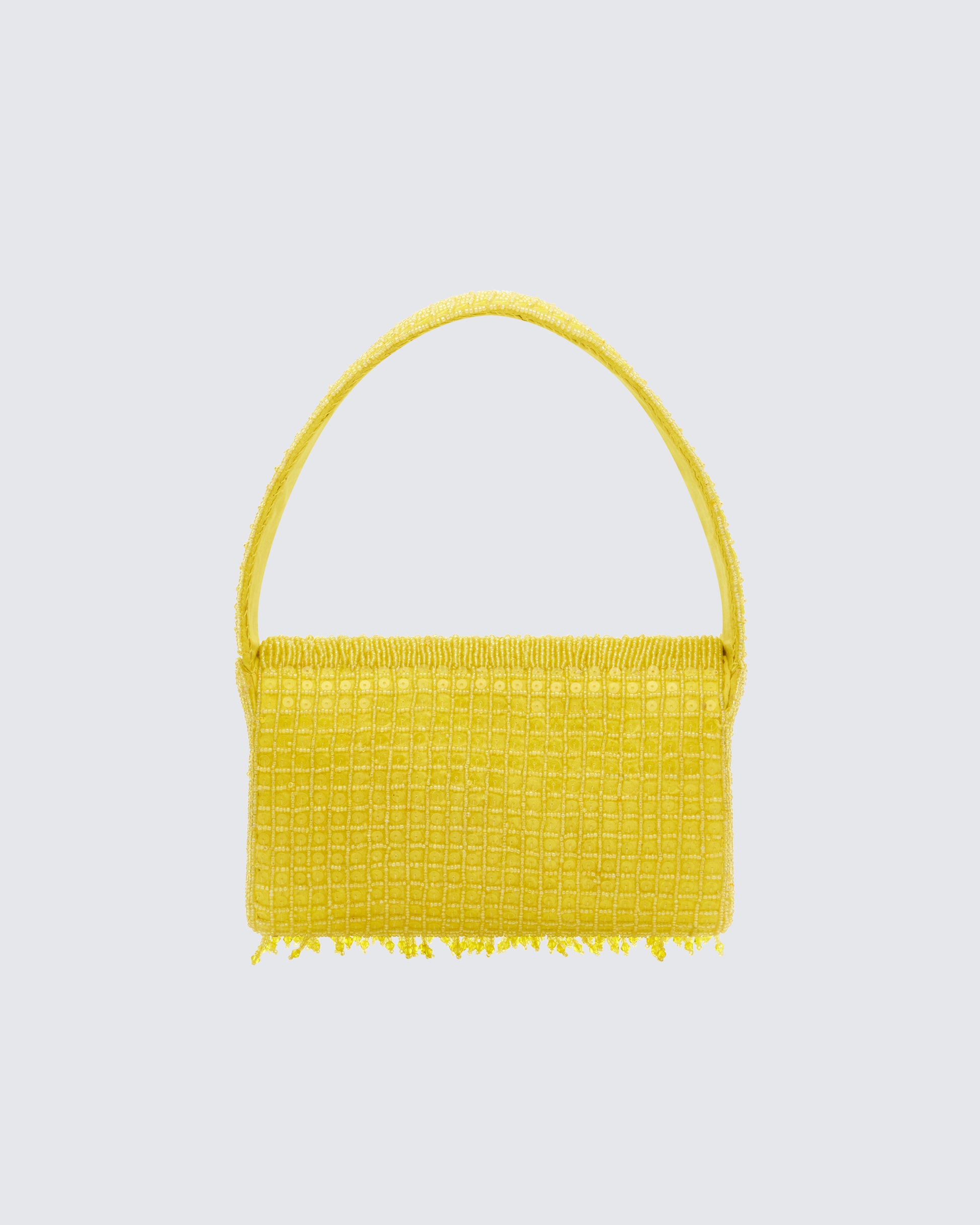 Nyxara Green Beaded Fringe Bag - back view