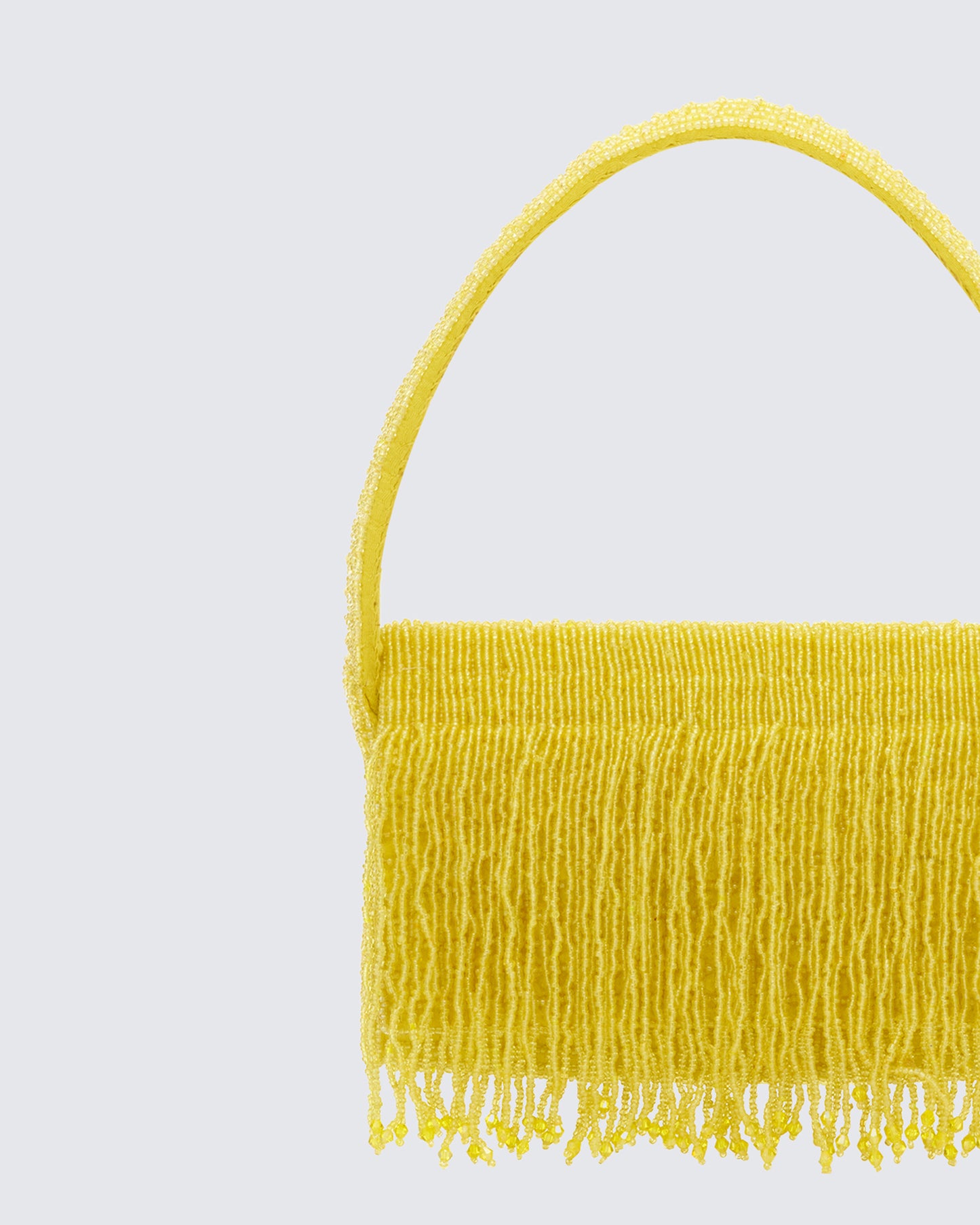 Nyxara Green Beaded Fringe Bag - close up detail
