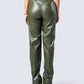 Nadir Olive Vegan Leather Pant