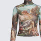 Neo Print Mesh Tatt Cherub Top