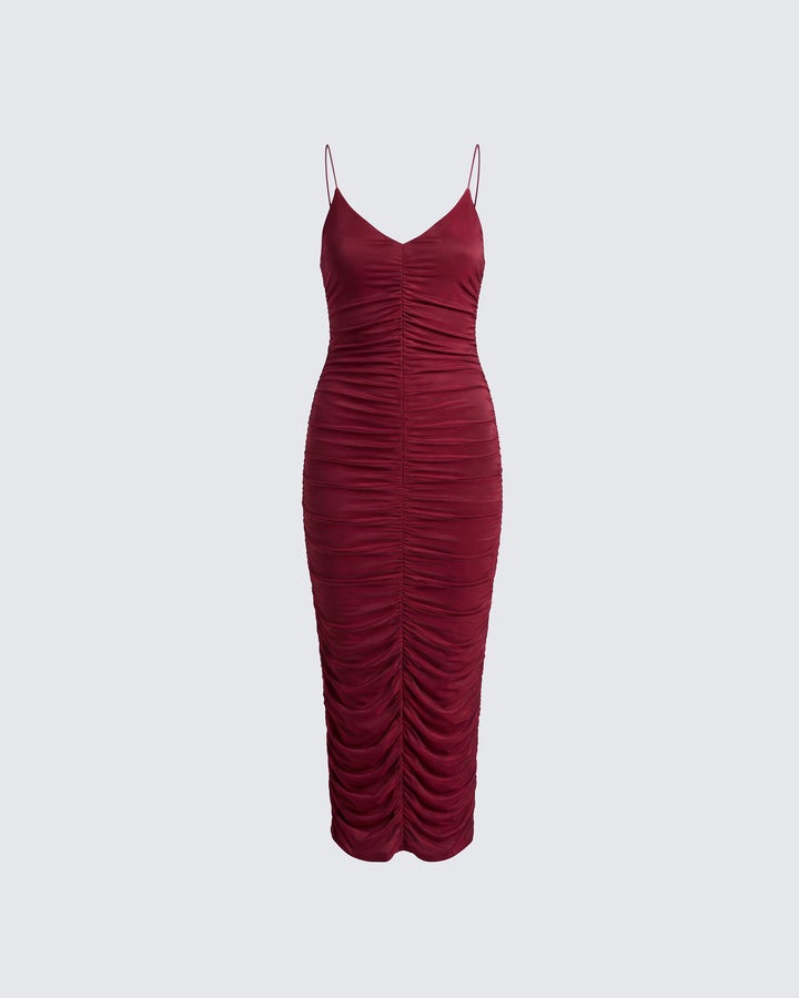 Nix Burgundy Maxi Dress product front