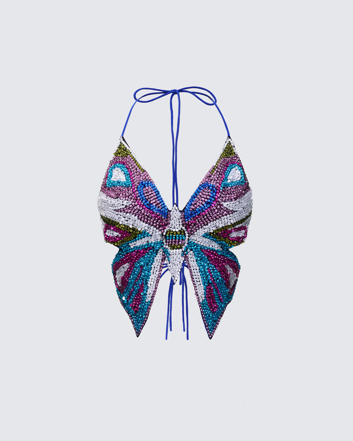 Novie Multi Butterfly Backless Top product front
