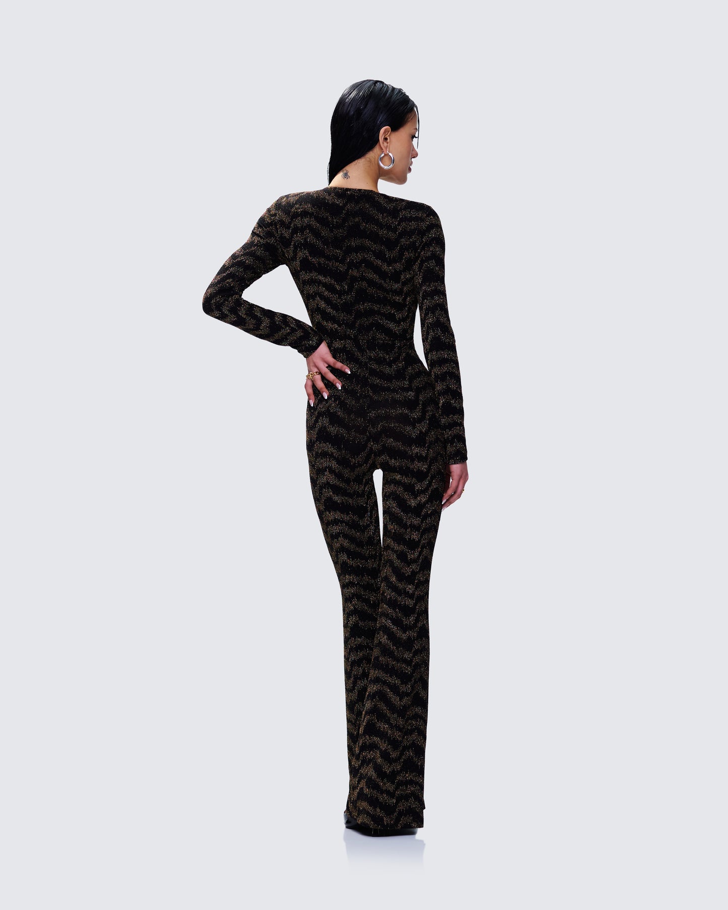 Odessa Black and Gold Metallic Jumpsuit