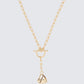 Odetta Gold T-Bar Heart Pendant Necklace