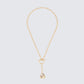 Odetta Gold T-Bar Heart Pendant Necklace product front