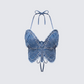 Olivette Blue Denim Butterfly Top