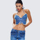 Olivette Blue Denim Butterfly Top