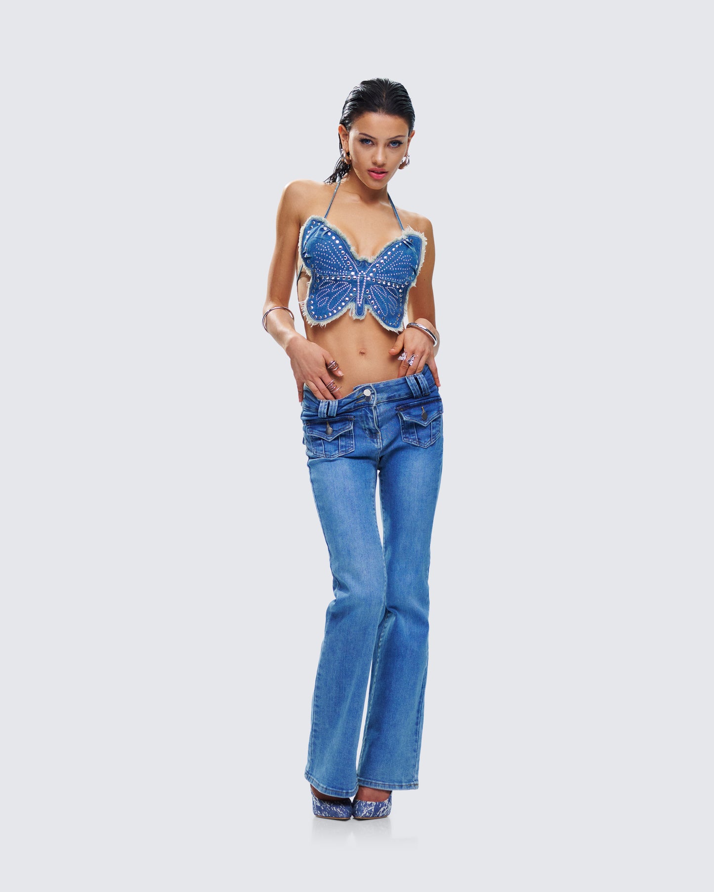 Olivette Blue Denim Butterfly Top