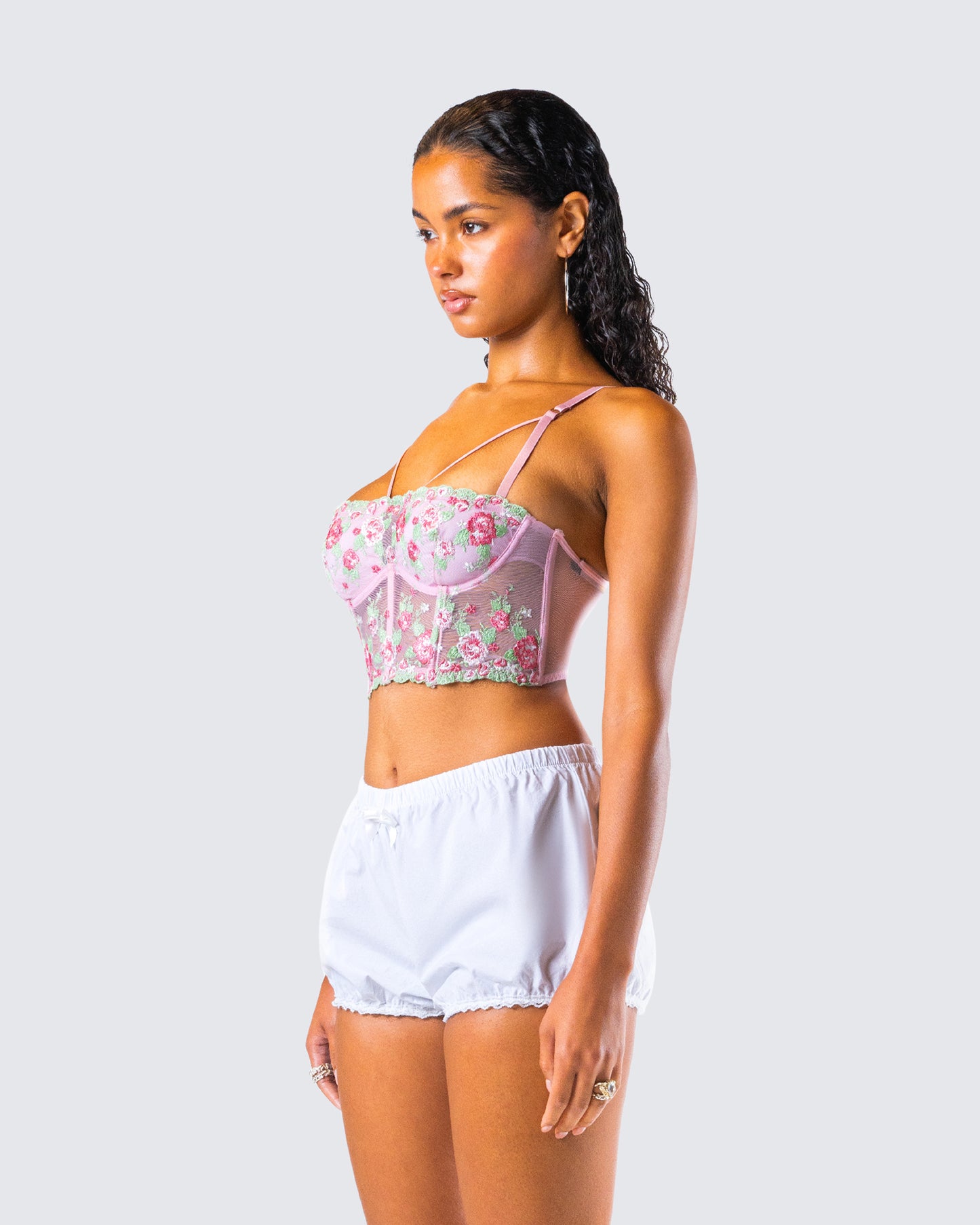 Olivia Pink Flower Corset Top