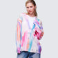 Omie Multi Print Distressed Cardigan